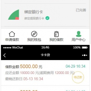 小额借贷源码 贷款系统 对接征信验证 可封装APP